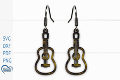Guitar Earrings Laser Cut. Boho Earrings. Product Image 1