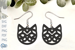 Cat Earrings Laser Cut. Laser Cut earrings SVG. Product Image 1