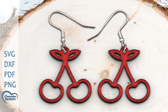 Cherry Earrings Laser Cut. Sea Earrings. Boho Style. Product Image 1