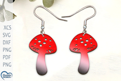 Mushroom Earrings Laser Cut. Boho Earrings Laser Cut. Product Image 1