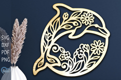 Home Decor Lazer Cut File. Dolphin SVG. Wall Decor SVG.. Product Image 1