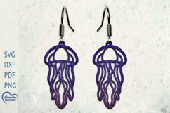 Jellyfish Earrings Laser Cut. Sea Earrings. Boho Style. Product Image 1