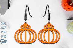 Halloween Cute Pumpkin Earrings Laser Cut. Product Image 2