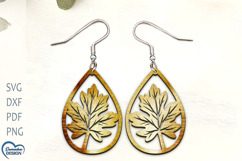 Leaf Earrings Laser Cut. Laser Cut earrings. Wreath SVG. Product Image 1