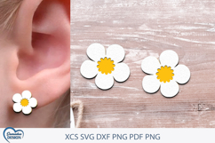 Spring Stud Flower Earrings Laser Cut. Boho Earrings Laser. Product Image 1