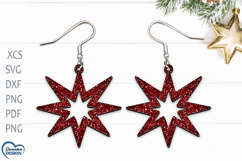 Christmas Earrings Laser Cut. Christmas Star Laser Cut. Product Image 1