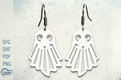 Earrings Laser Cut. Cute Ghost Laser Cut. Halloween SVG. Product Image 1