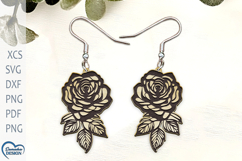 Rose Earrings Laser Cut. Boho Earrings Laser Cut. Product Image 1