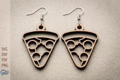 Pizza Earrings Laser Cut. Food Earrings Product Image 1