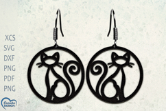 Halloween Cat Earrings Laser Cut. Cat Earrings Laser Cut. Product Image 1