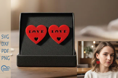 Heart Earrings Laser Cut. Boho Earrings Laser Cut. Product Image 1