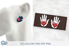 Boho Earrings Laser Cut. Heart Silhouette Laser Cut. Product Image 1