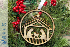 Nativity Scene SVG. Cristmas Ornament Laser Cut. Product Image 1