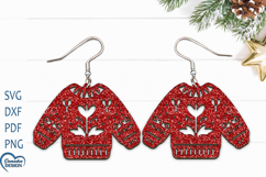 Ugly Christmas Sweater Earrings Laser Cut. Product Image 1