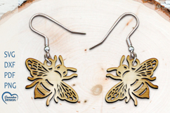 HoneyBee Earrings Laser Cut. Bee Silhouette Laser Cut. Product Image 1