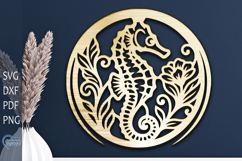 Home Decor Lazer Cut File. Seahorse SVG. Wall Decor SVG.. Product Image 1