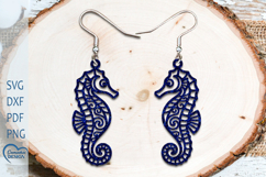 Seahorse Earrings Laser Cut. Sea Earrings. Boho Style. Product Image 1