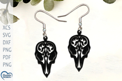Scull Earrings Laser Cut. Halloween Earrings. Scull SVG. Product Image 1