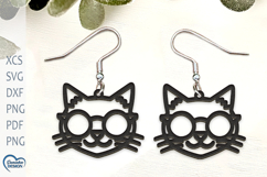 Cat Earrings Laser Cut. Laser Cut earrings SVG. Product Image 1