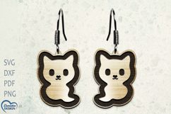 Halloween Cat Earrings Laser Cut. Cat Earrings Laser Cut. Product Image 1