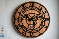 Taurus Zodiac Wall clock laser cut. Clock face. Product Image 1