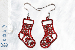 Christmas Earrings Laser Cut. Christmas Stocking Laser Cut. Product Image 1