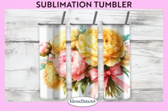 Peonies Tumbler Wrap | 20 oz. Straight Skinny Design Product Image 1