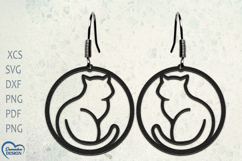 Halloween Cat Earrings Laser Cut. Cat Earrings Laser Cut. Product Image 1