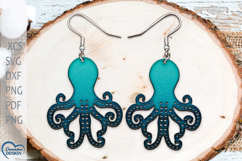 Octopus Earrings Laser Cut. Octopus Silhouette Laser Cut. Product Image 1