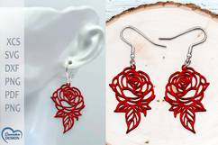 Rose Earrings Laser Cut. Boho Earrings Laser Cut. Product Image 1