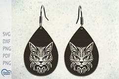 Cat Earrings Laser Cut. Cat Silhouette Laser Cut. Product Image 1