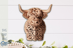 Highland cow 3D Engraved file. Home Decor Laser cut. Product Image 1