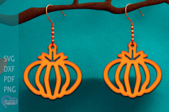 Halloween Cute Pumpkin Earrings Laser Cut. Product Image 1