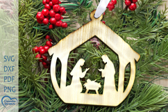 Nativity Scene SVG. Cristmas Ornament Laser Cut. Product Image 1