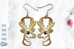 Christmas Earrings Laser Cut. Christmas Deer Laser Cut. Product Image 1