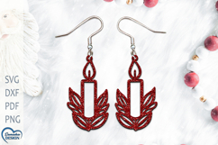 Christmas Earrings Laser Cut. Christmas Candle Earrings Lase Product Image 1