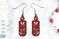 Christmas Earrings Laser Cut. Christmas Candle Earrings Lase Product Image 1