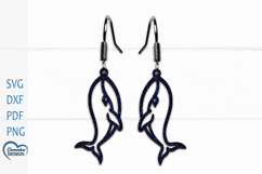 Whale Earrings Laser Cut. Boho Sea Earrings Laser Cut. Product Image 1
