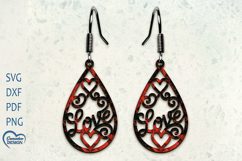 Valentine Earrings Laser Cut. Heart Laser. Heart Earrings. Product Image 1