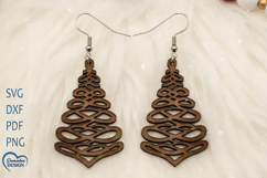 Christmas Earrings Laser Cut. Christmas Tree Laser Cut. Product Image 1
