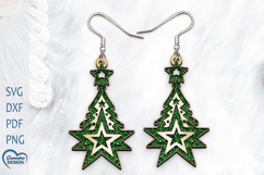 Christmas Earrings Laser Cut. Christmas Tree Laser Cut. Product Image 1