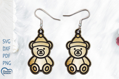 Christmas Earrings Laser Cut. Christmas Bear Laser Cut. Product Image 1