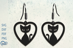 Black Cat Earrings Laser Cut. Cute Cat Earrings. Product Image 1