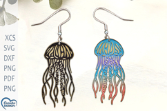 Jellyfish Earrings Laser Cut. Sea Earrings. Boho Style. Product Image 1