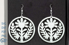 Flower Earrings Laser Cut. Boho Earrings. Product Image 1