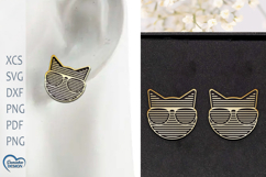 Cat Earrings Laser Cut. Laser Cut earrings SVG. Product Image 1
