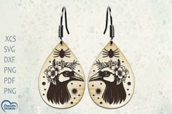 Scull Earrings Laser Cut. Halloween Earrings. Bird Scull SVG Product Image 1