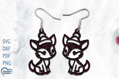 Christmas Earrings Laser Cut. Christmas Deer Laser Cut. Product Image 1