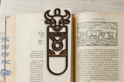 Taurus Bookmark Laser Cut. Zodiac Sign Laser Cut. Product Image 1