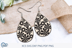 Flower Earrings Laser Cut. Boho Earrings Laser Cut. Product Image 1